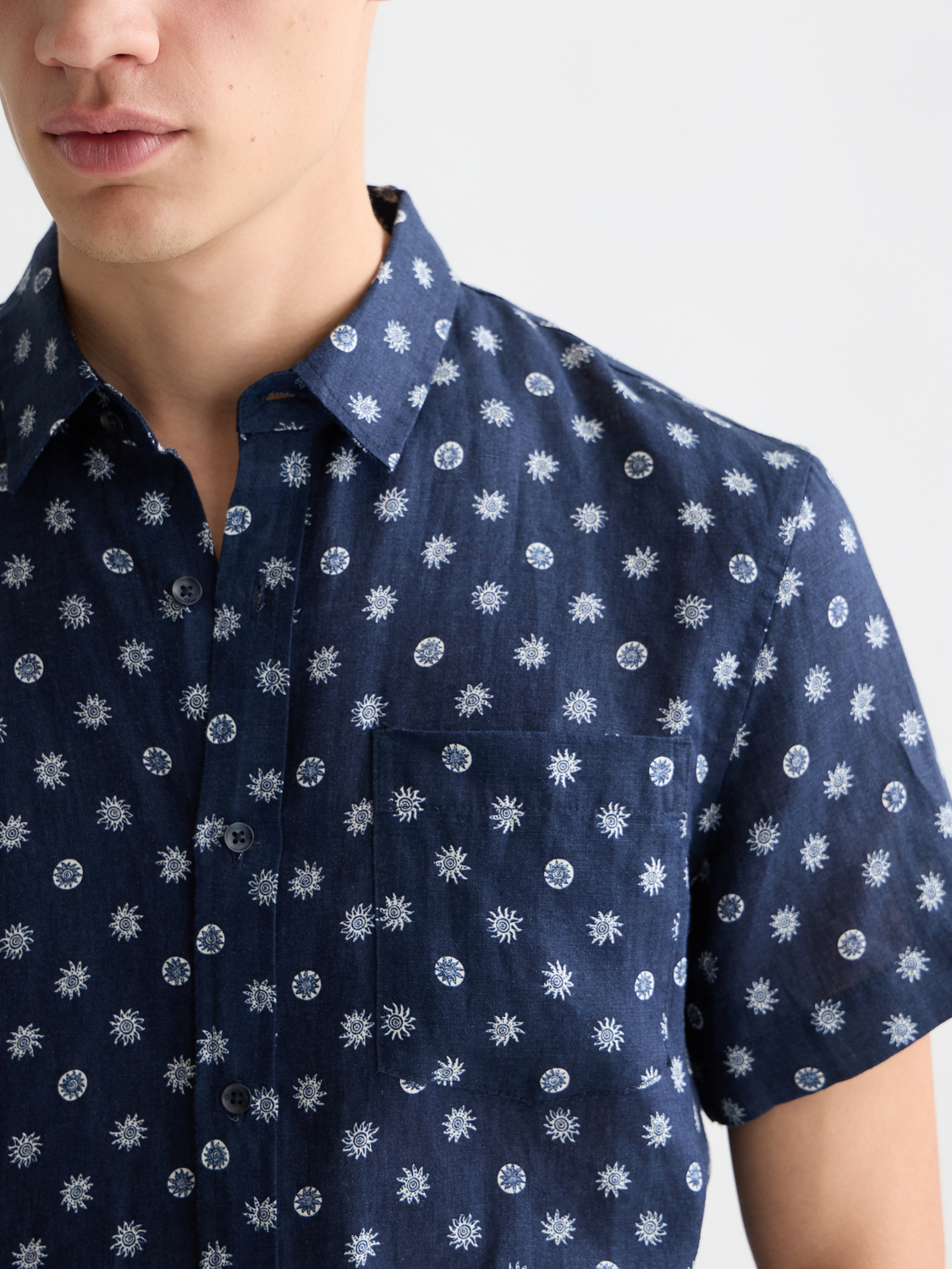 Printed short sleeved linen shirt - Scotch & Soda AU
