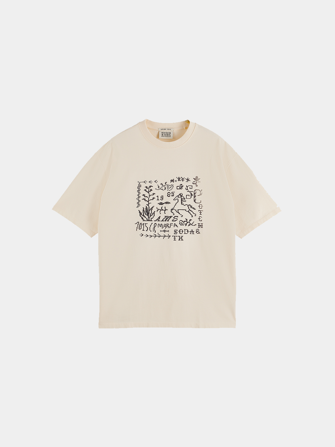 Cross-stitched artwork t-shirt - Scotch & Soda AU