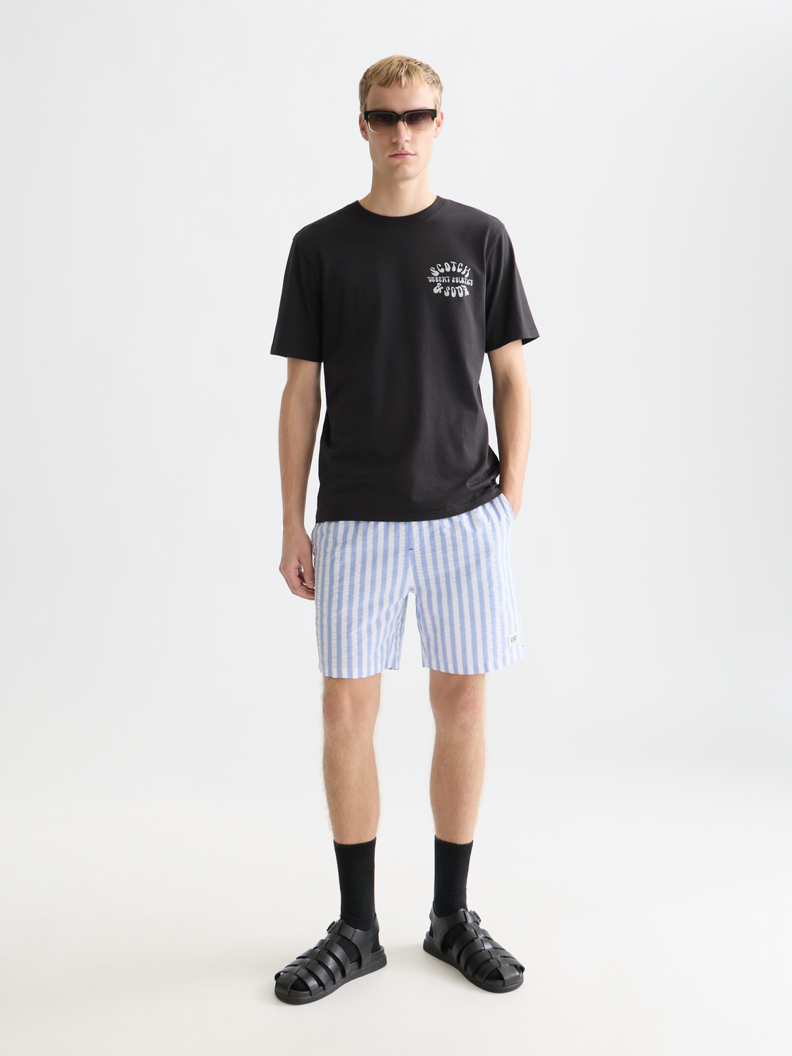 Striped mid-length swimshorts - Scotch & Soda AU