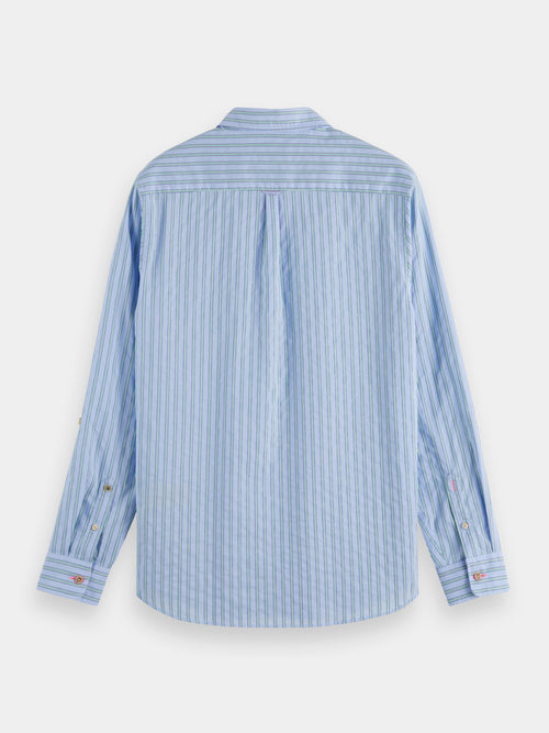 Double-face stripe shirt with sleeve roll-up - Scotch & Soda AU