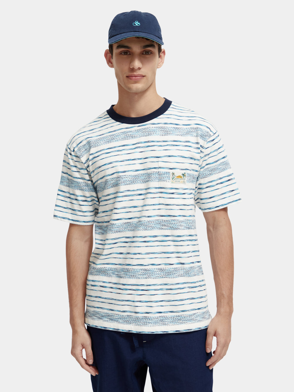 Jersey structured stripe t-shirt - Scotch & Soda AU