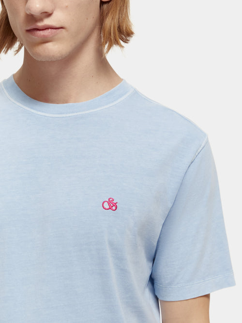 Garment-dyed logo embroidery t-shirt - Scotch & Soda AU