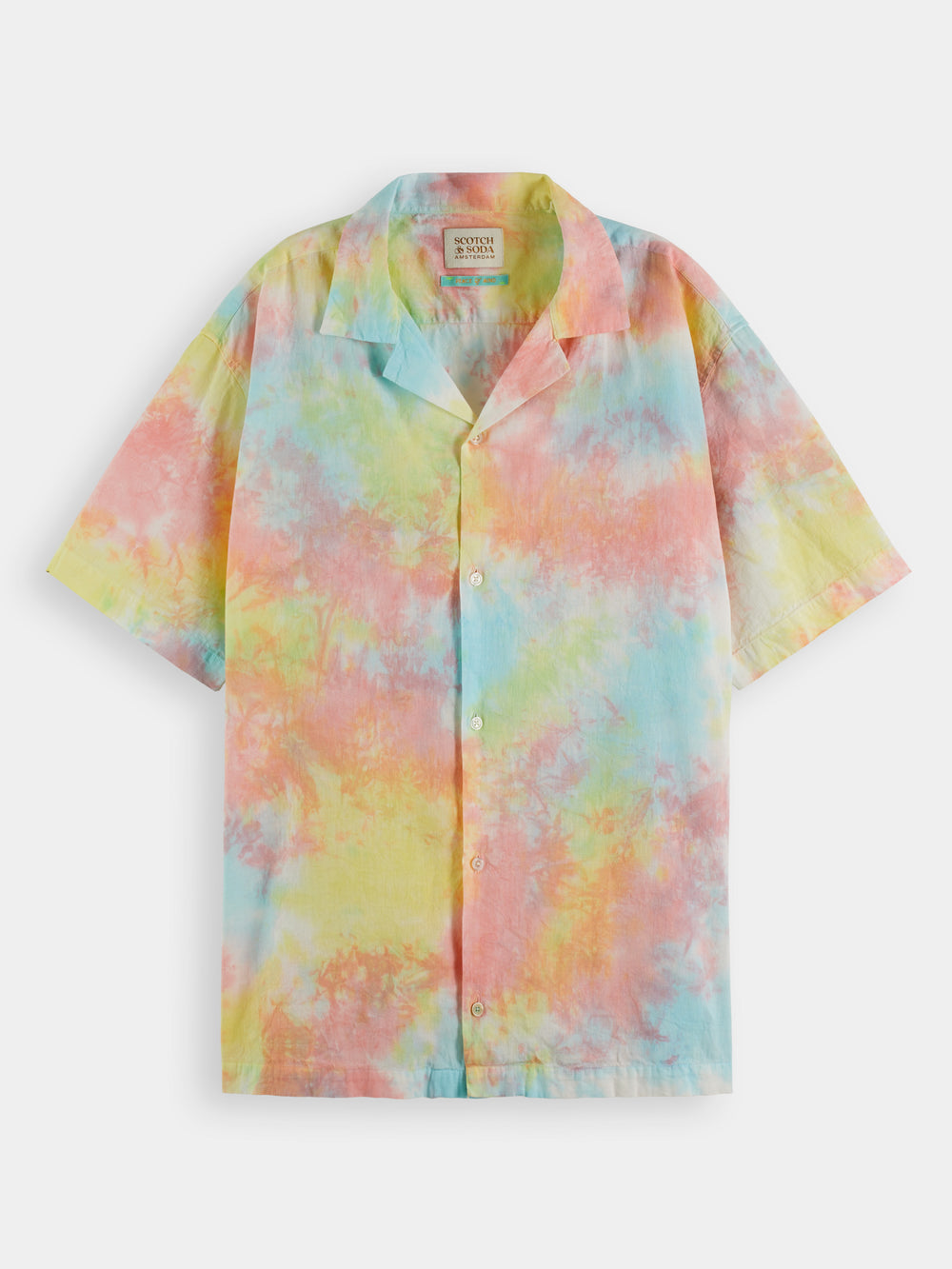 Detailed tie-dye linen blend shirt - Scotch & Soda AU