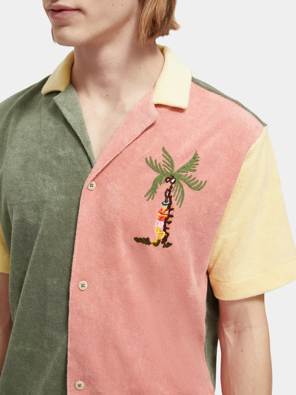 Toweling shirt with embroidery at chest - Scotch & Soda AU