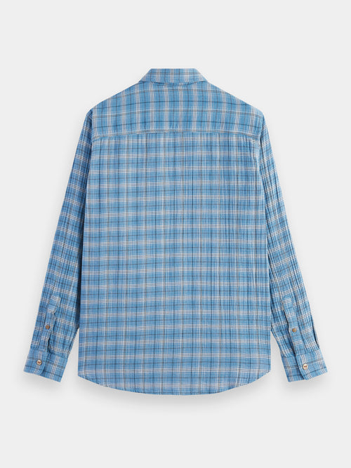 Regular fit bonded shirt with sleeve roll-up - Scotch & Soda AU