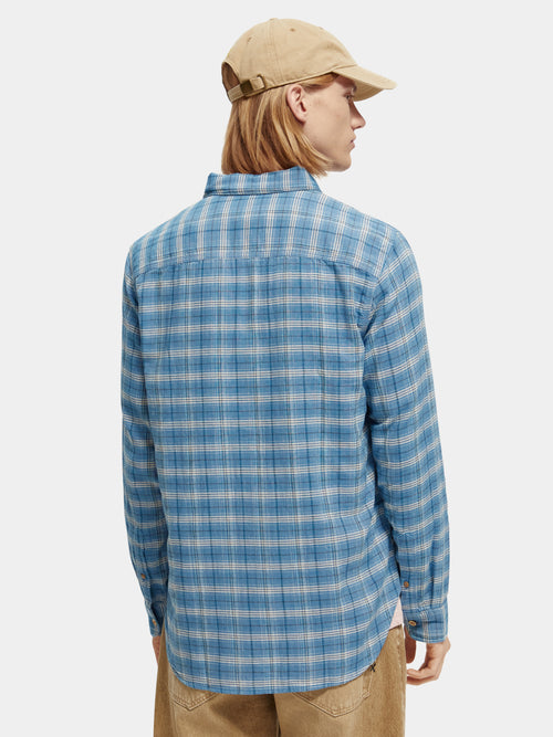 Regular fit bonded shirt with sleeve roll-up - Scotch & Soda AU