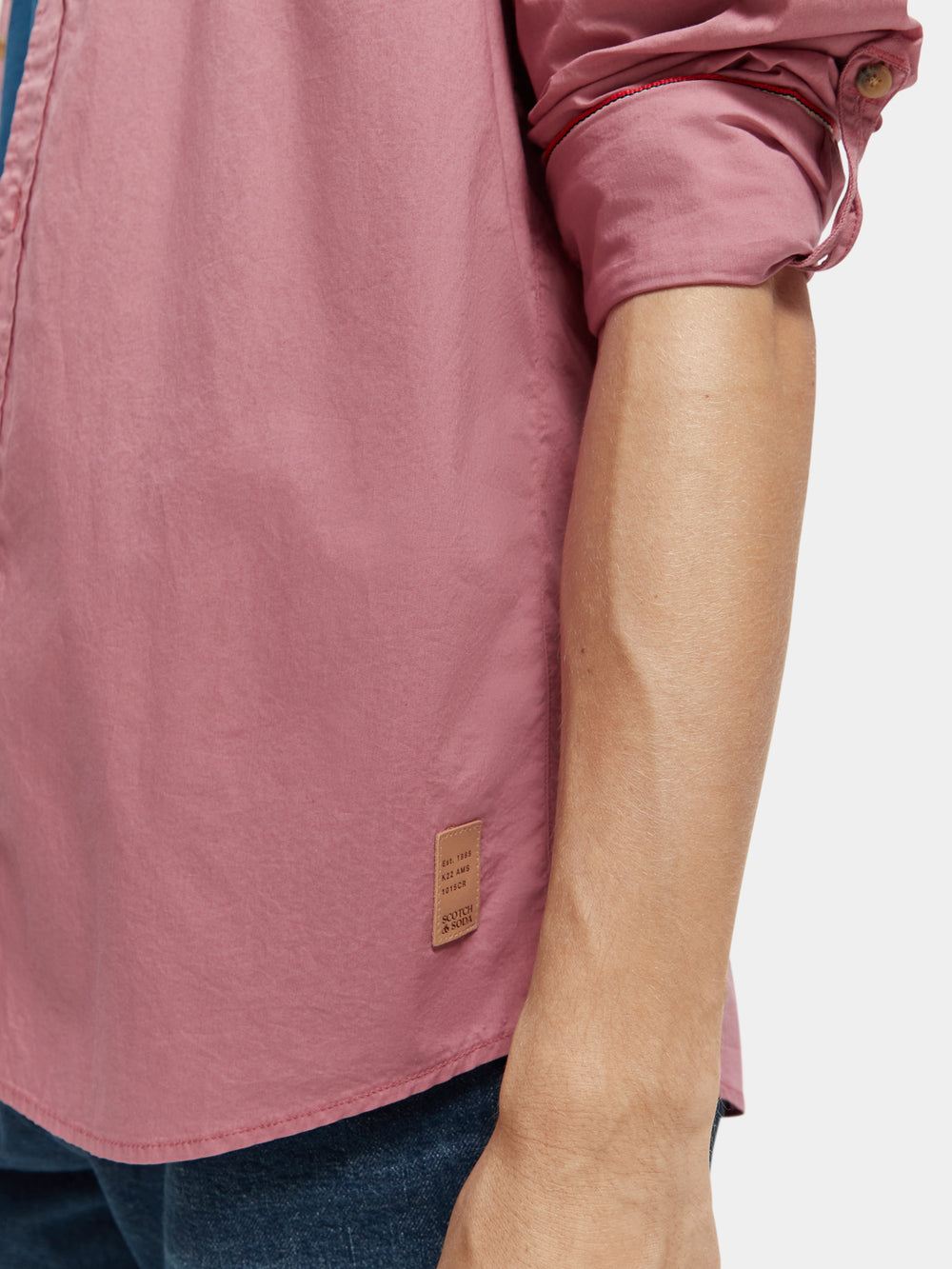 Organic poplin shirt with sleeve-adjustment - Scotch & Soda AU