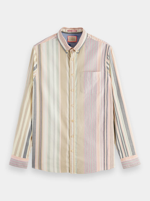 Striped organic cotton Oxford shirt - Scotch & Soda AU