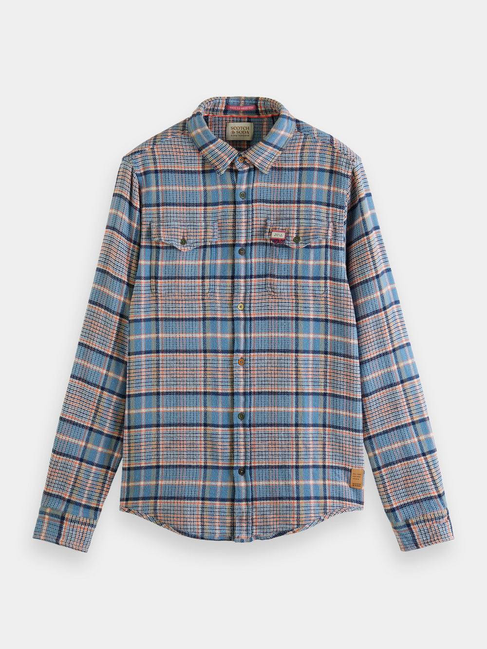 Regular fit checked brushed flannel shirt - Scotch & Soda AU