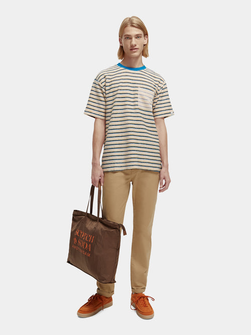 Striped organic cotton pocketed T-shirt - Scotch & Soda AU