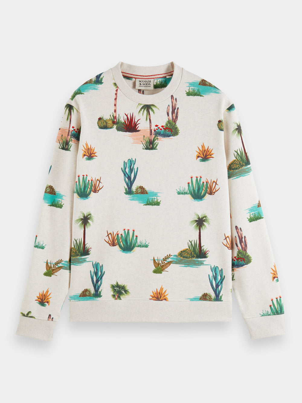 Printed crewneck organic cotton sweatshirt - Scotch & Soda AU