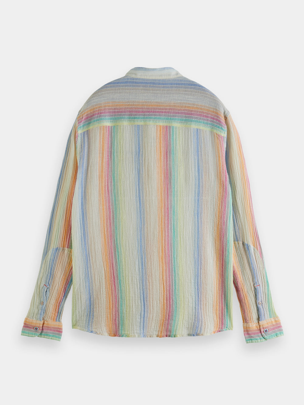 Rainbow striped collarless popover shirt - Scotch & Soda AU