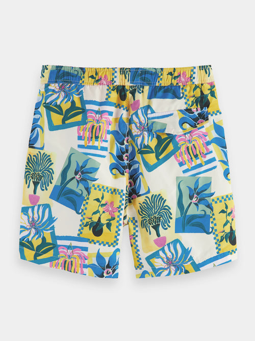 Printed mid-length swim shorts - Scotch & Soda AU