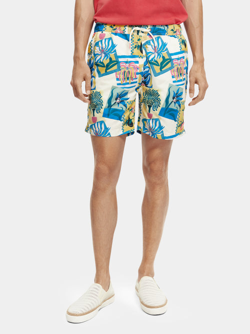 Printed mid-length swim shorts - Scotch & Soda AU