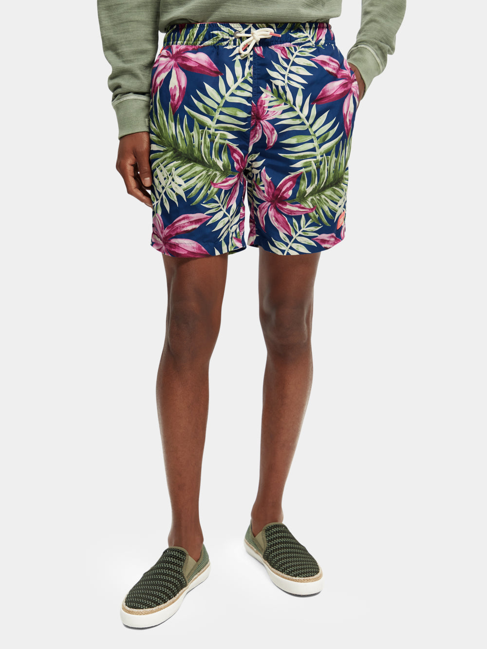 Printed mid-length swim shorts - Scotch & Soda AU