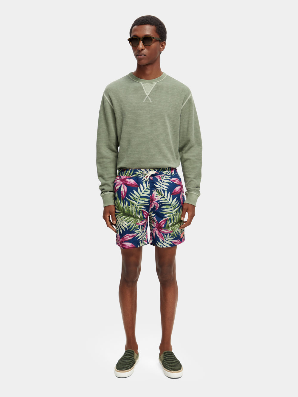 Printed mid-length swim shorts - Scotch & Soda AU