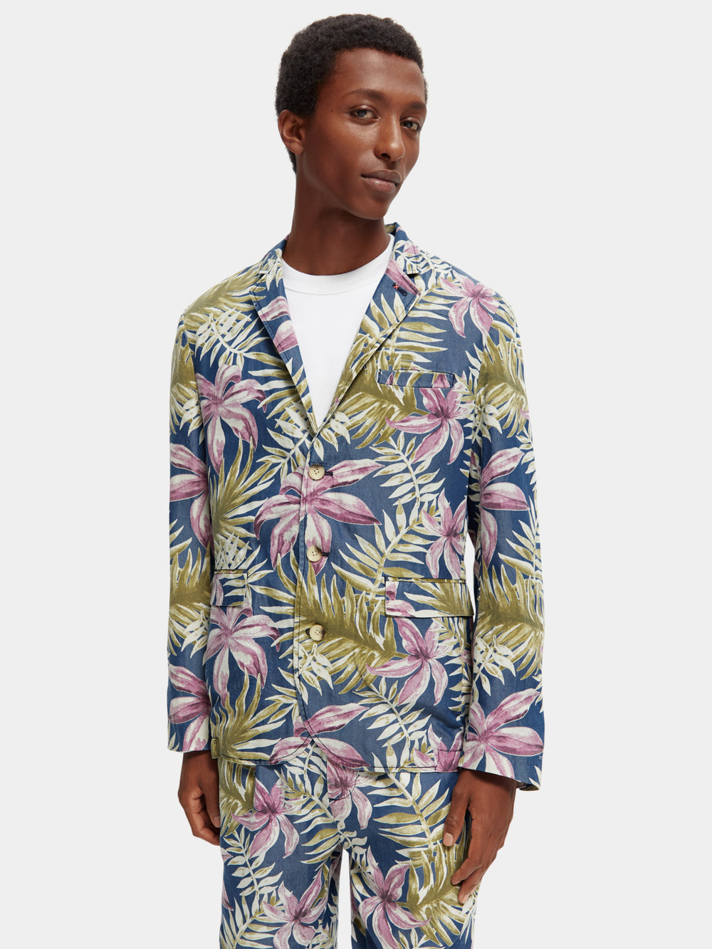 Printed single-breasted blazer - Scotch & Soda AU