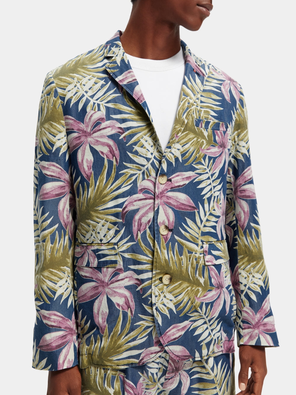 Printed single-breasted blazer - Scotch & Soda AU