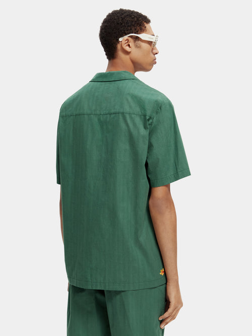 Short-sleeved embroidered camp shirt - Scotch & Soda AU