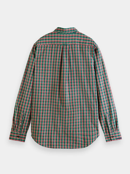 Checked organic cotton poplin shirt - Scotch & Soda AU