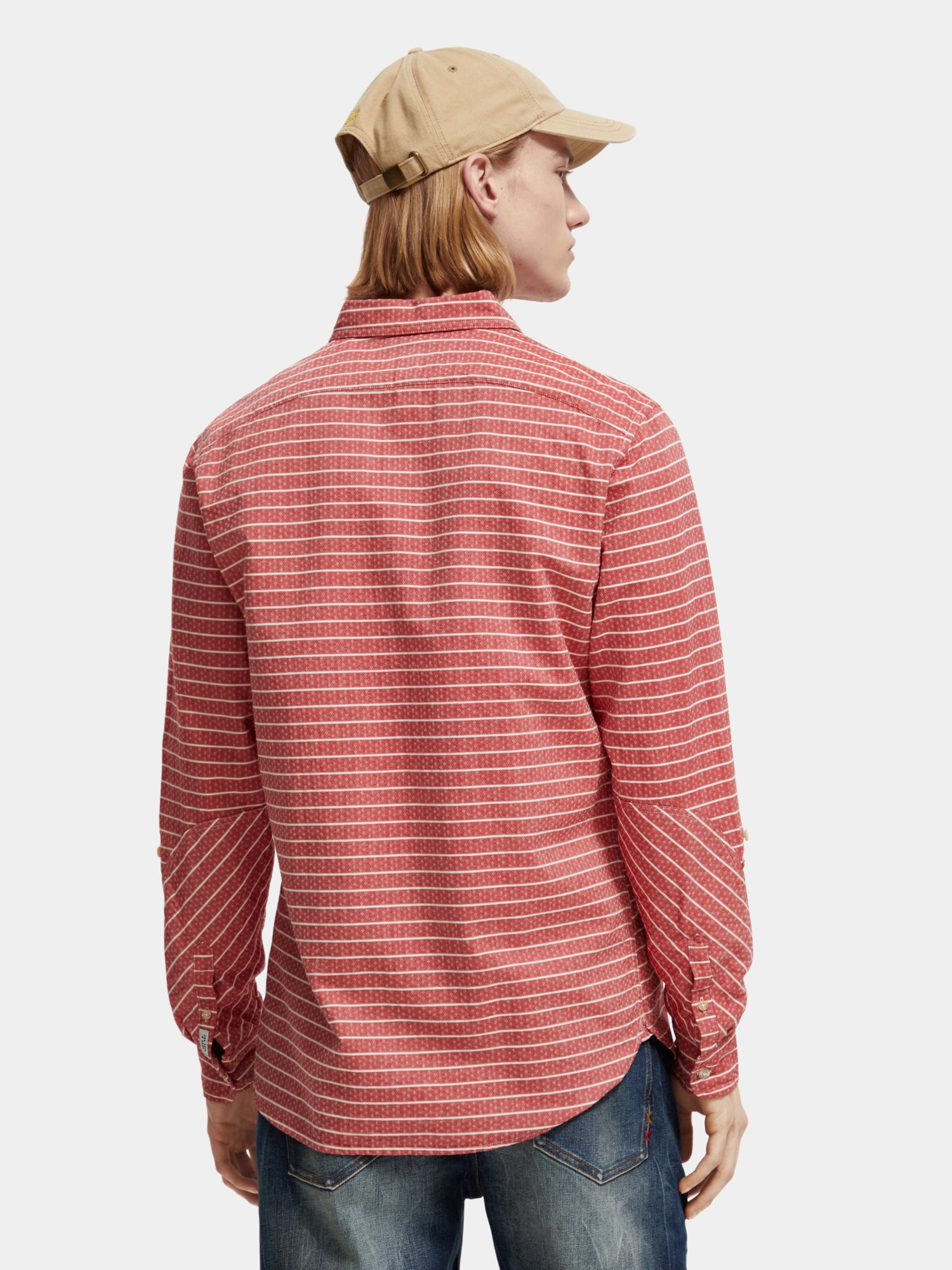 Regular-fit striped sleeve-adjustment shirt - Scotch & Soda AU