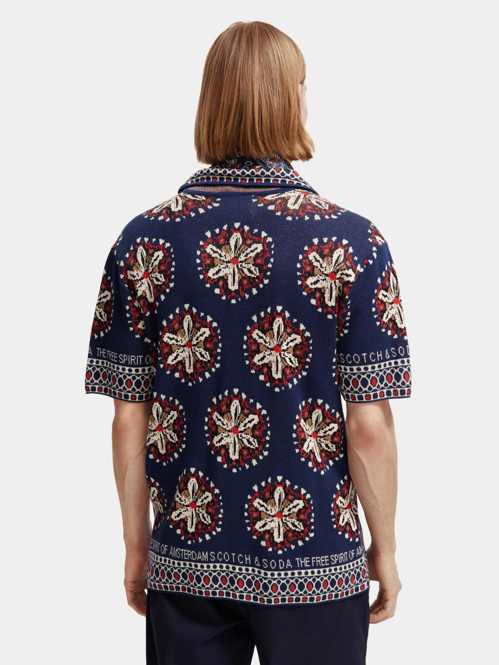 Jacquard knitted short sleeved shirt - Scotch & Soda AU