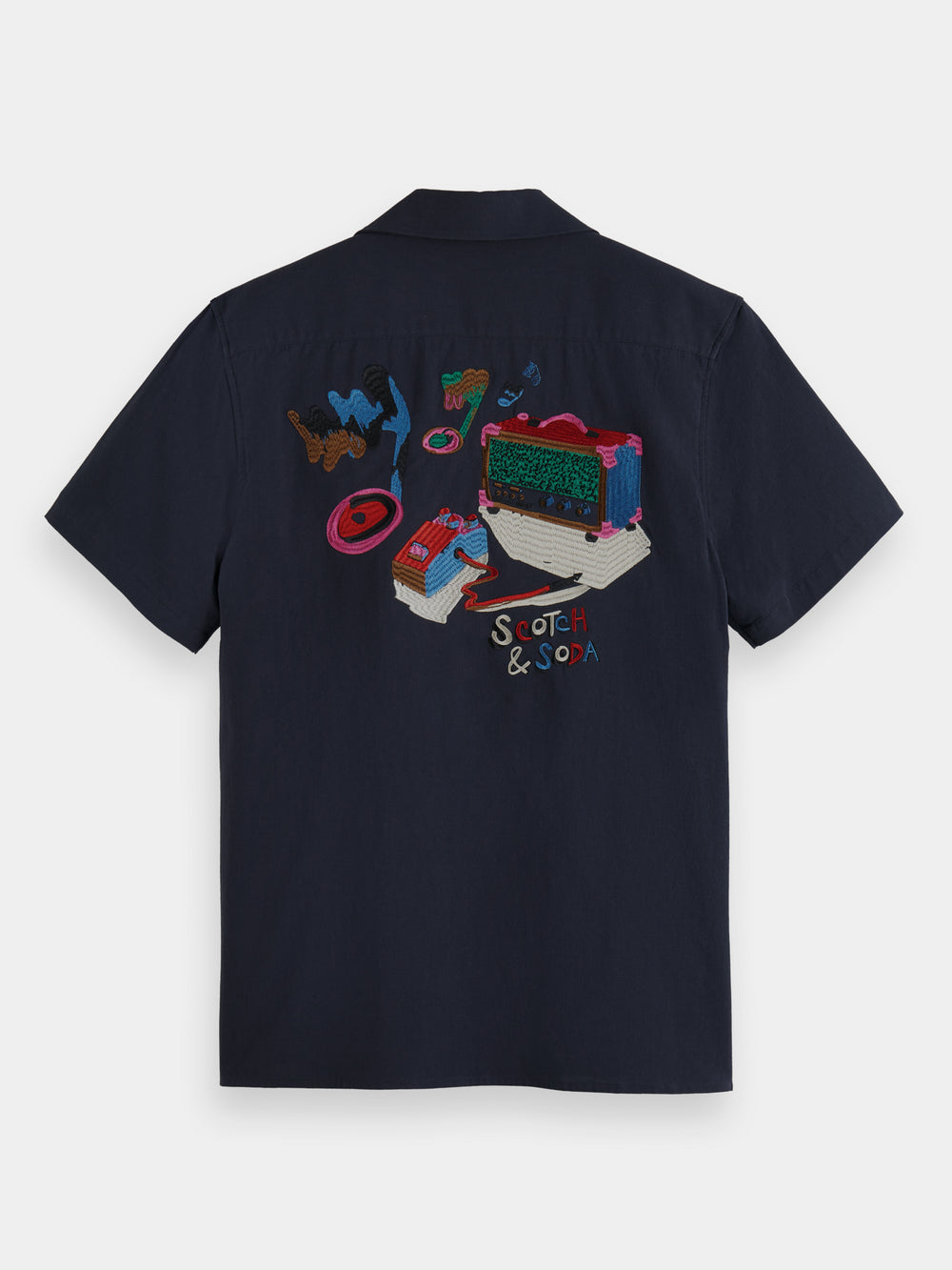 Regular-fit embroidered camp shirt - Scotch & Soda AU