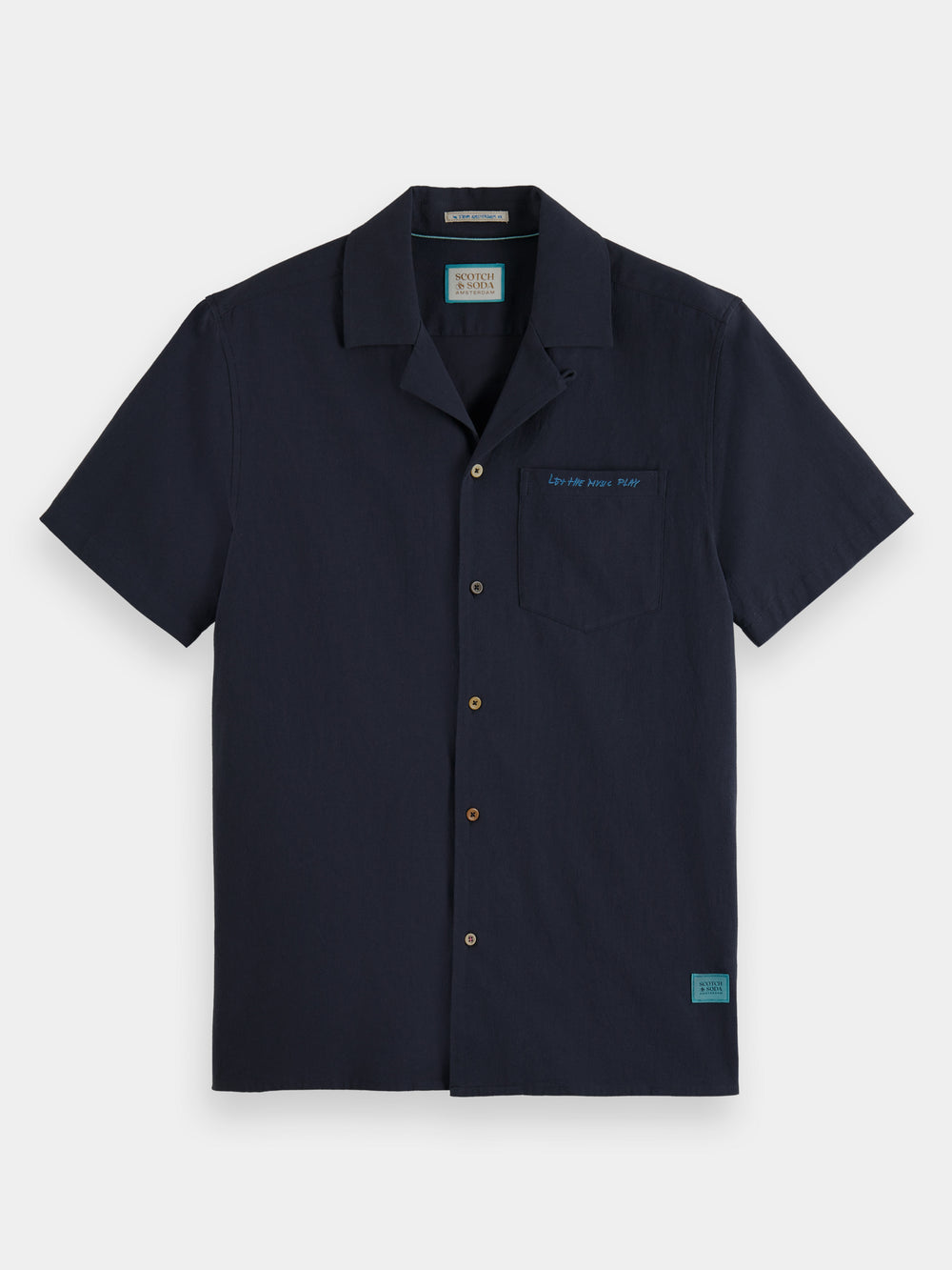 Regular-fit embroidered camp shirt – Scotch & Soda AU