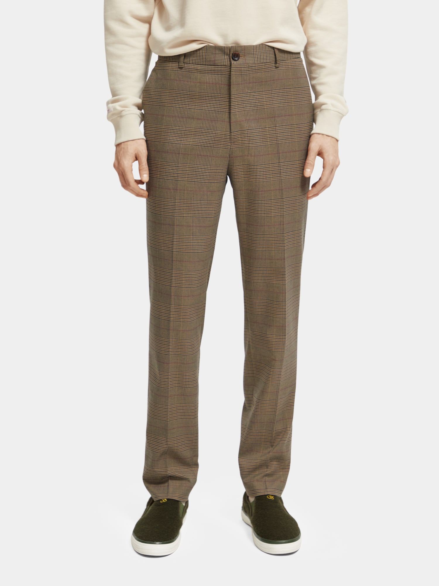 Slim tapered-fit checked chino - Scotch & Soda AU