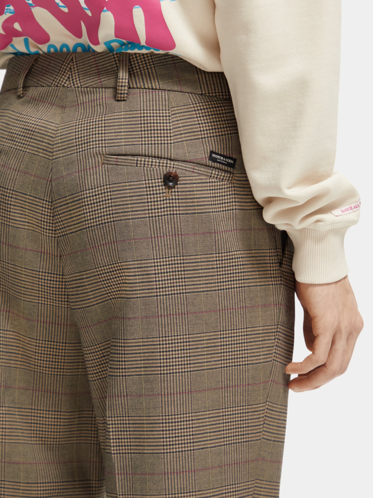 Slim tapered-fit checked chino - Scotch & Soda AU