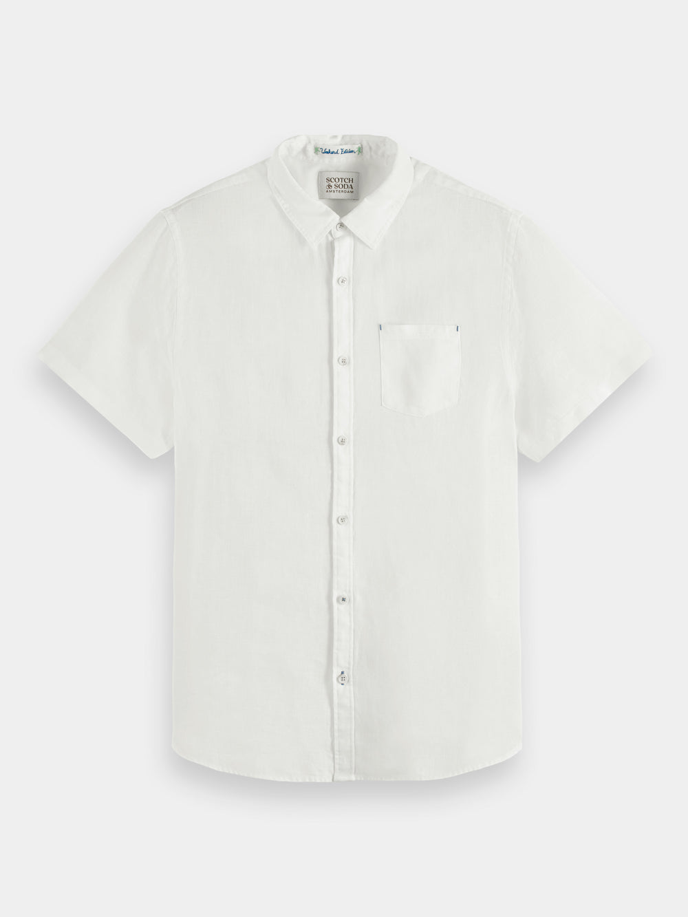 Regular-fit short sleeved linen shirt - Scotch & Soda AU