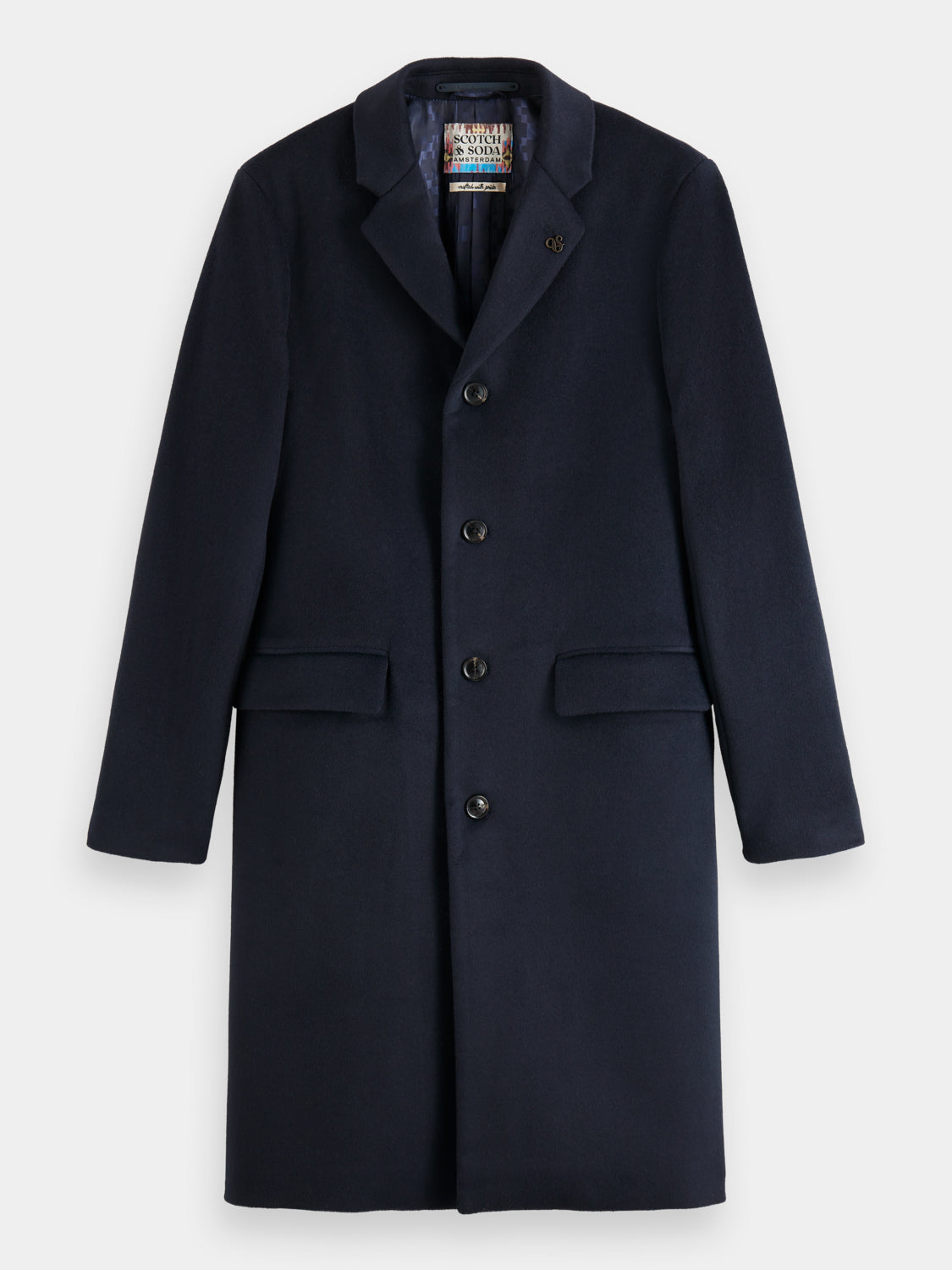 Single-breasted wool blend overcoat - Scotch & Soda AU