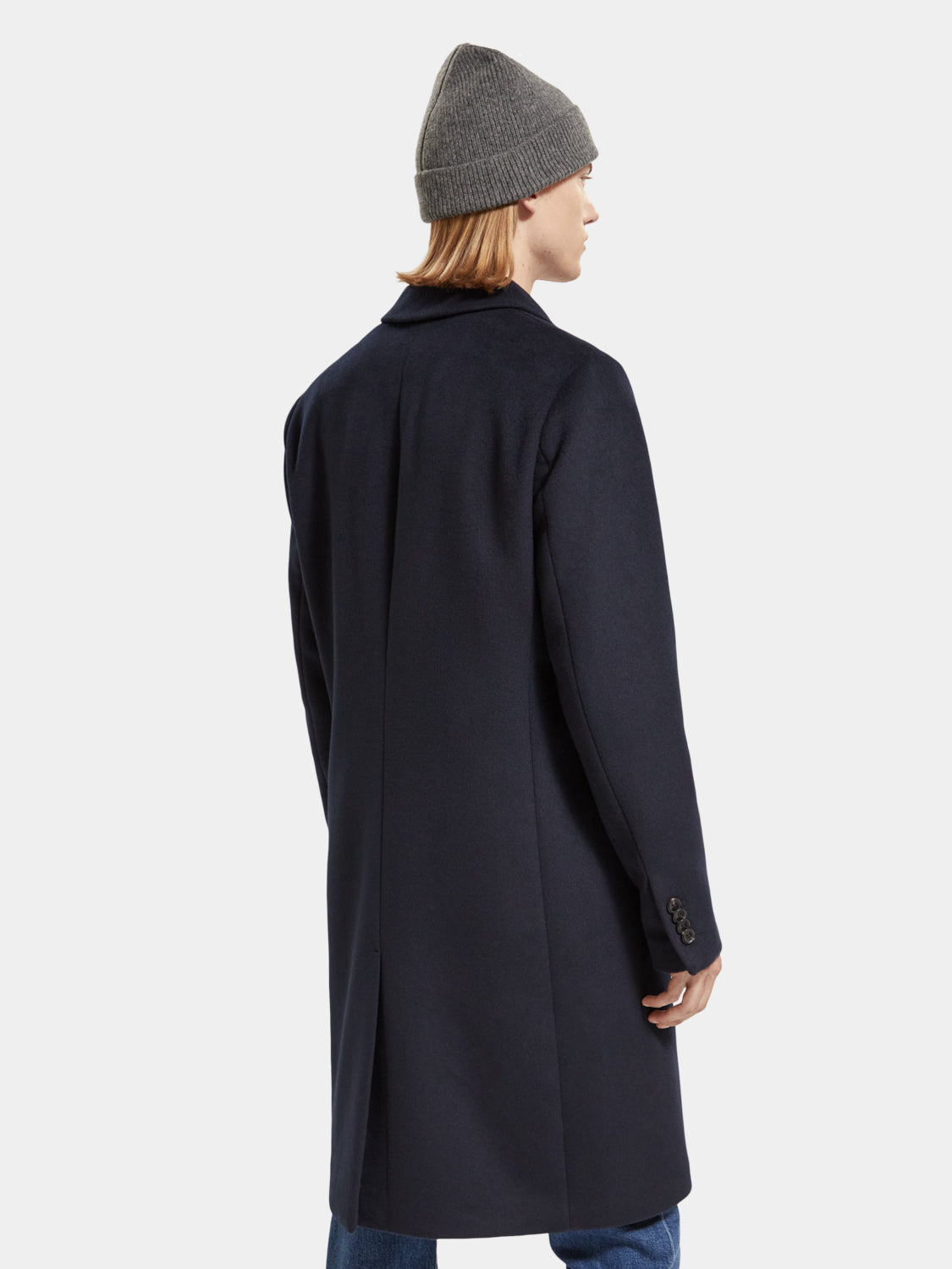 Single-breasted wool blend overcoat - Scotch & Soda AU