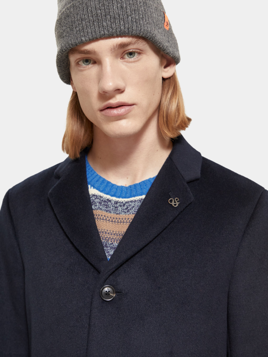 Single-breasted wool blend overcoat - Scotch & Soda AU