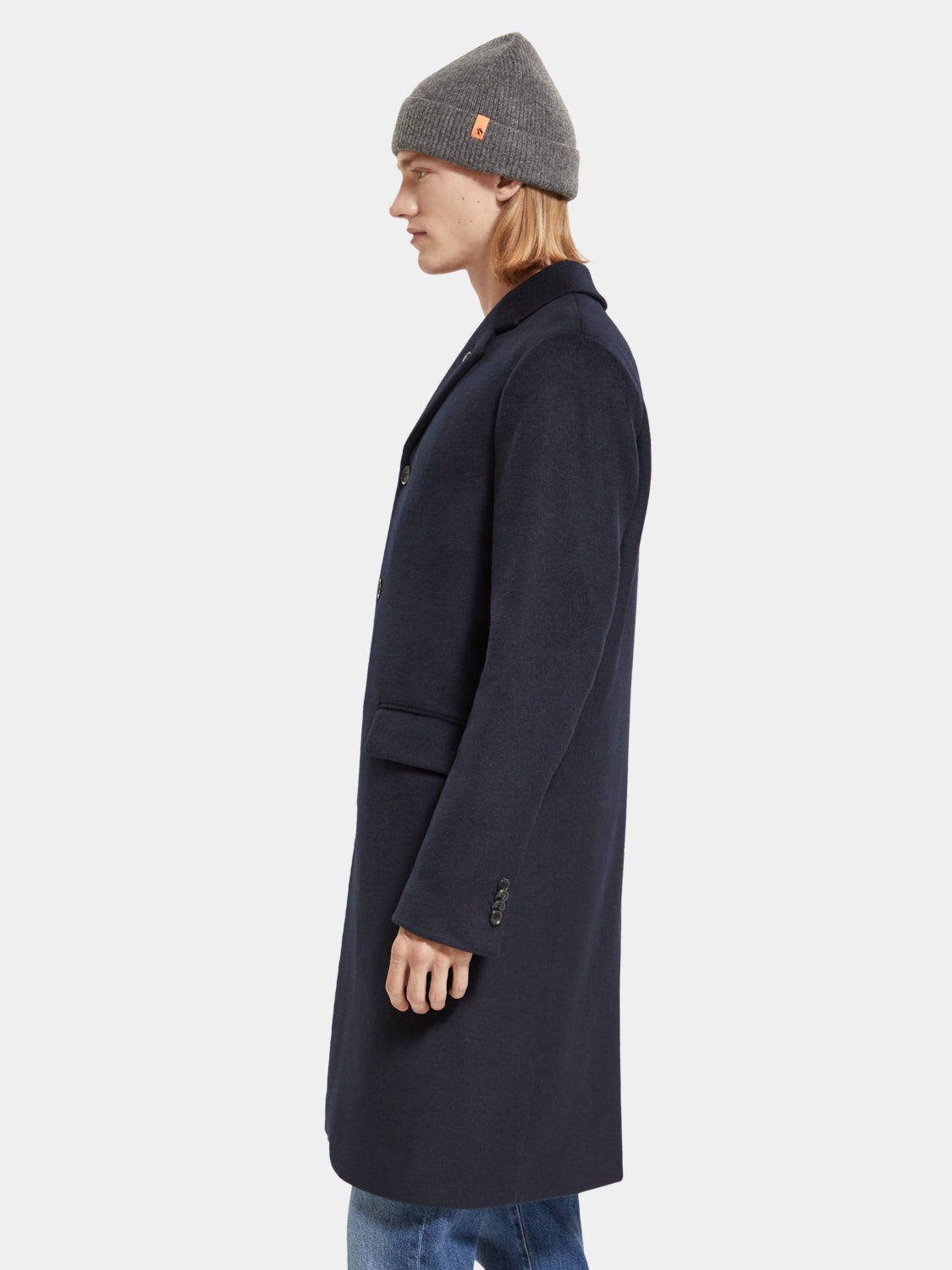 Single-breasted wool blend overcoat - Scotch & Soda AU