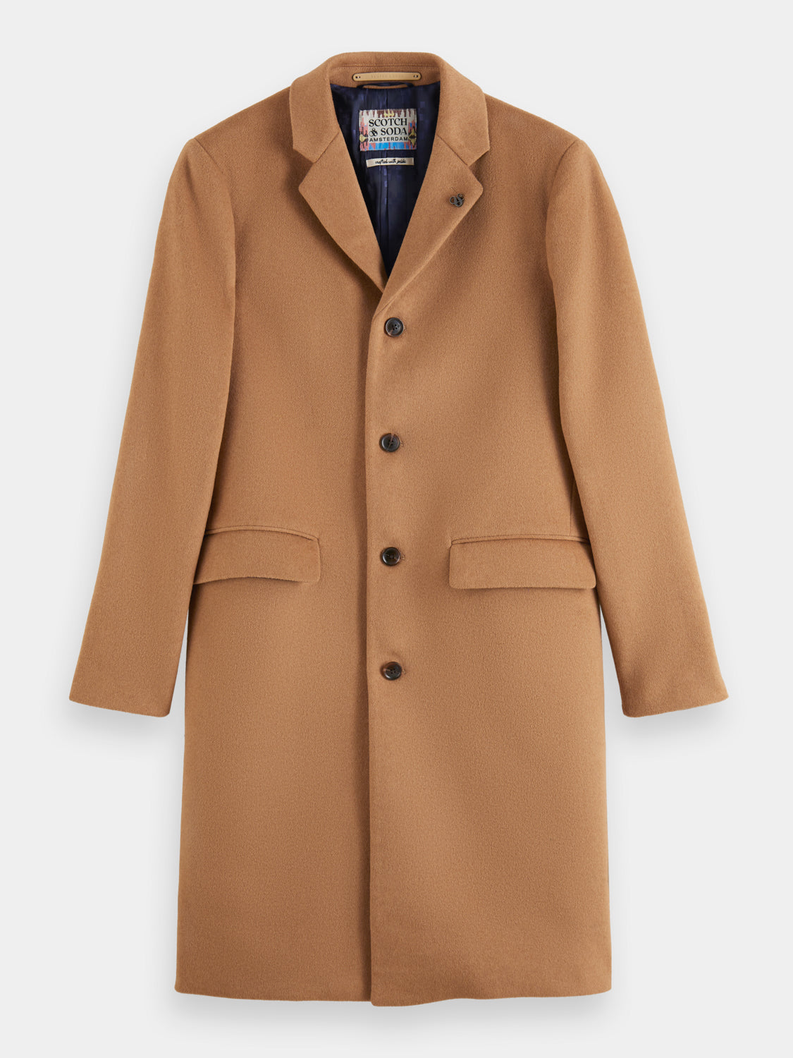 Single-breasted wool blend overcoat - Scotch & Soda AU