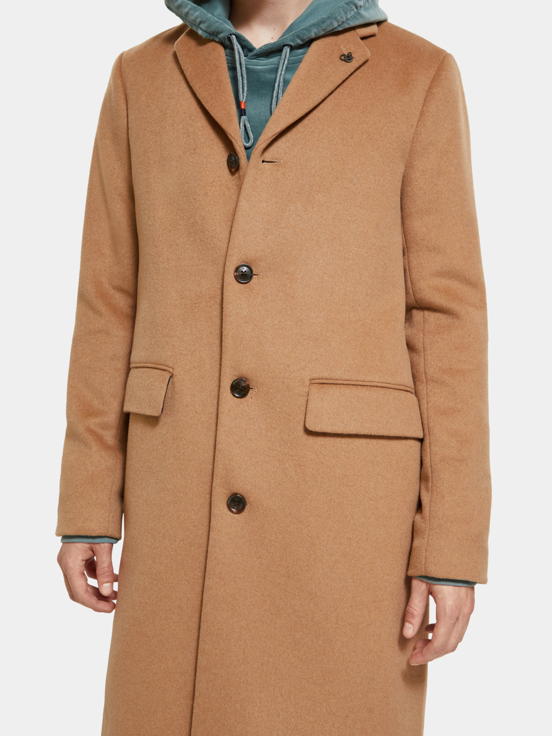 Single-breasted wool blend overcoat - Scotch & Soda AU