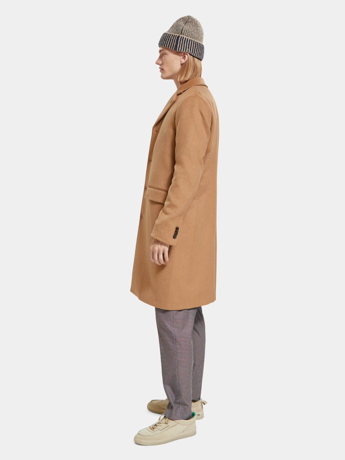 Single-breasted wool blend overcoat - Scotch & Soda AU