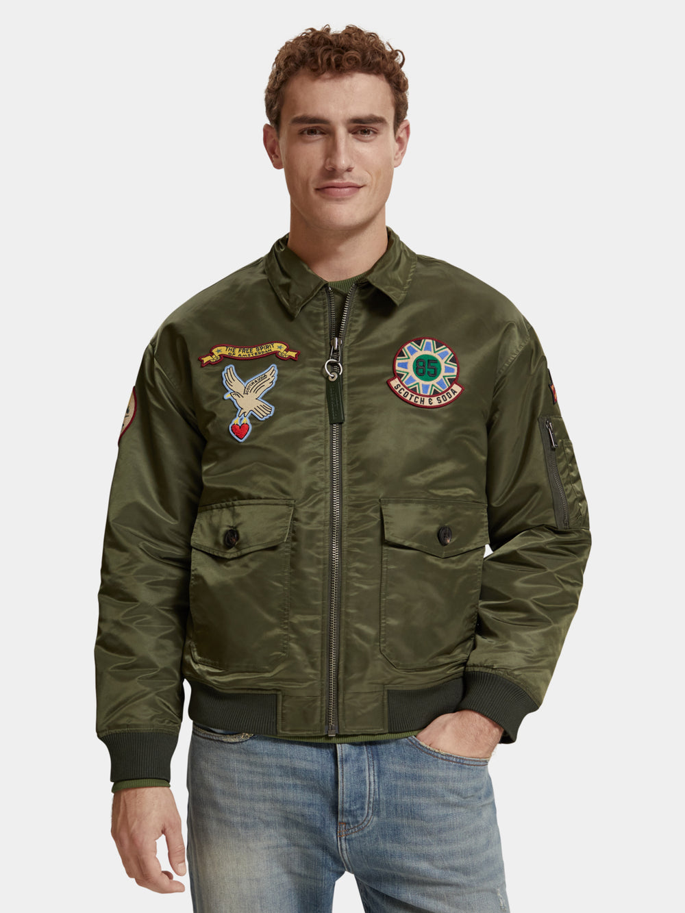 Bomber jacket with detachable teddy collar - Scotch & Soda AU