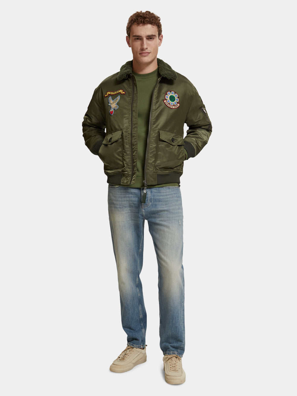 Bomber jacket with detachable teddy collar - Scotch & Soda AU