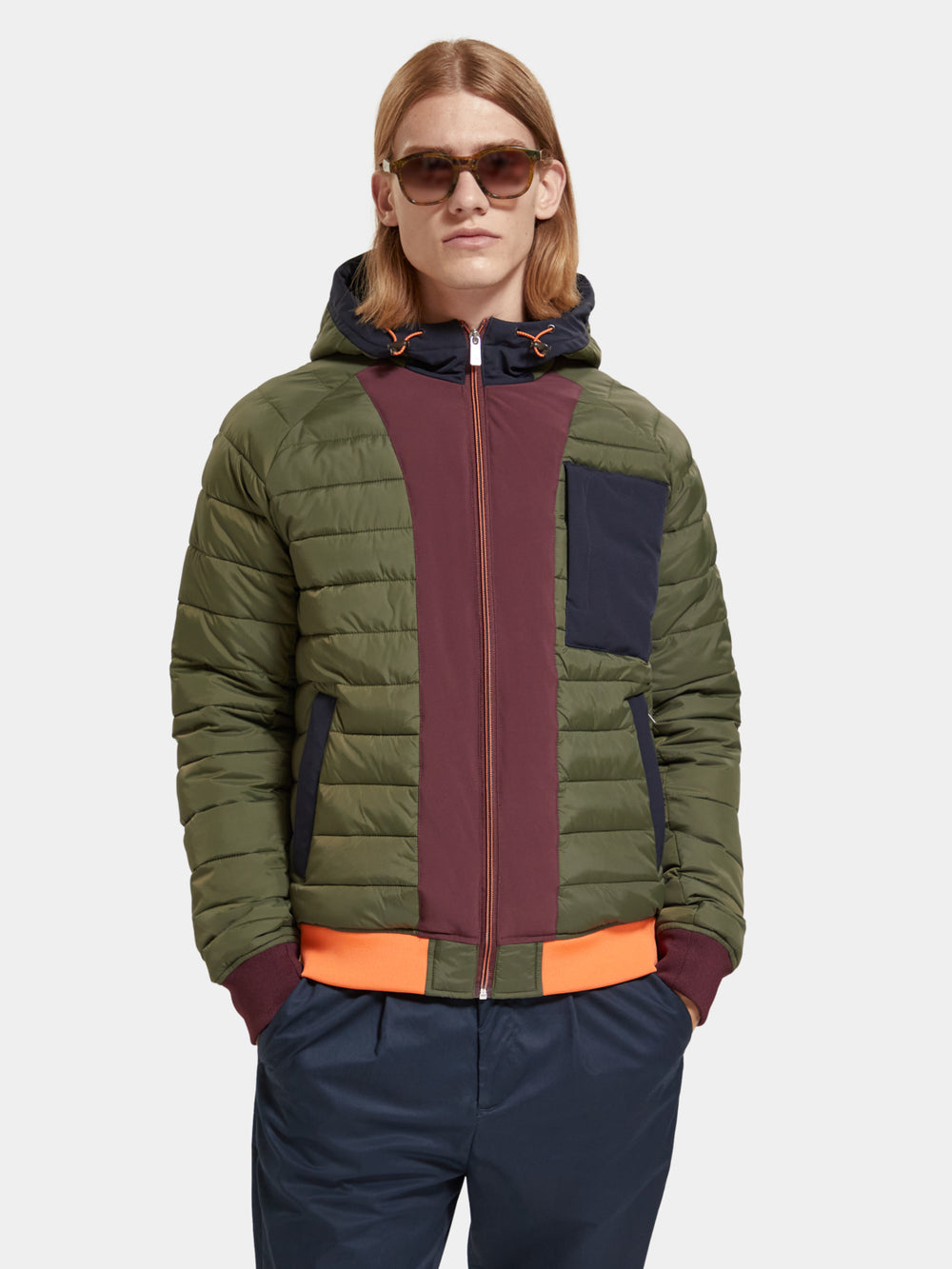 Colourblock quilted bomber jacket - Scotch & Soda AU