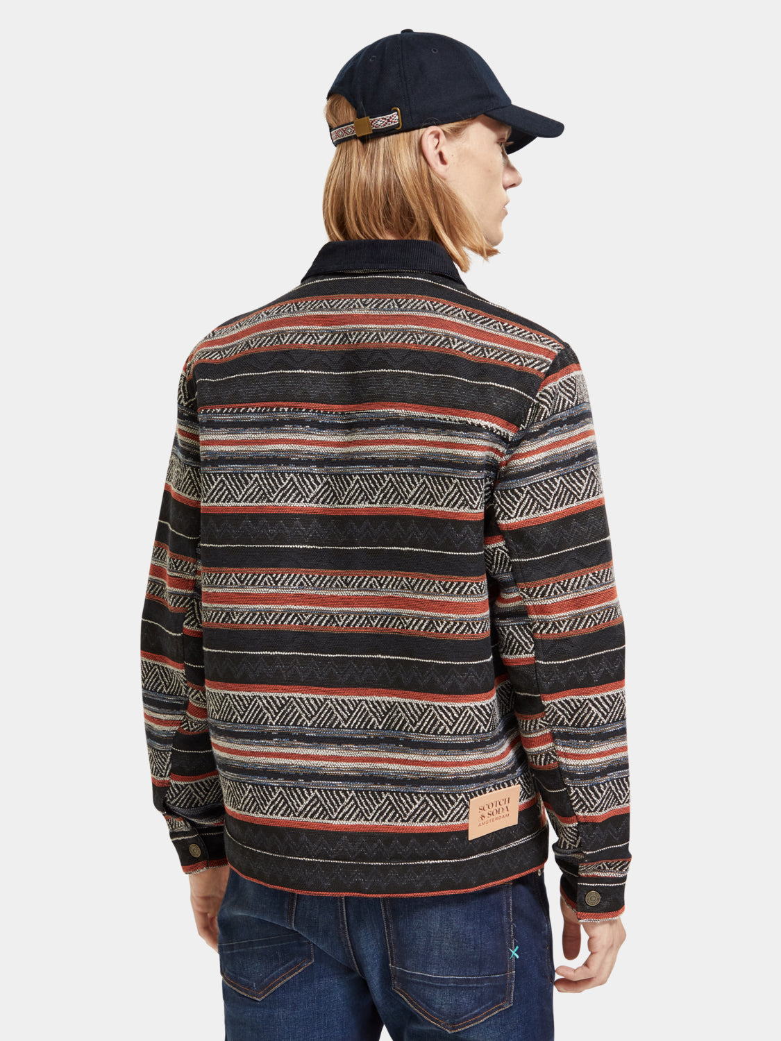 Cotton blend jacquard trucker jacket - Scotch & Soda AU