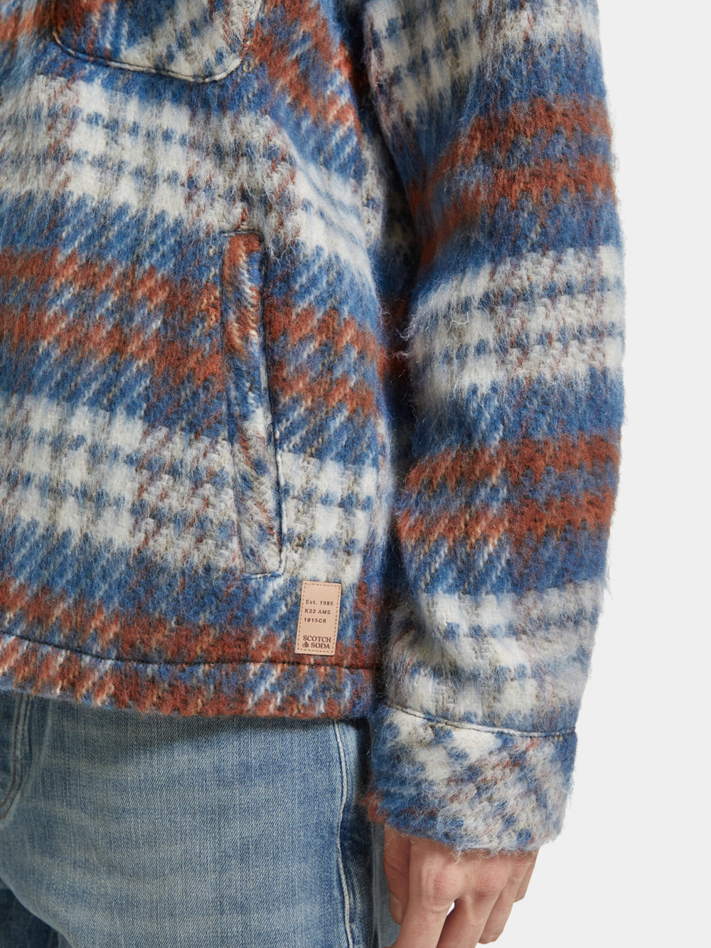 Brushed wool blend check overshirt - Scotch & Soda AU