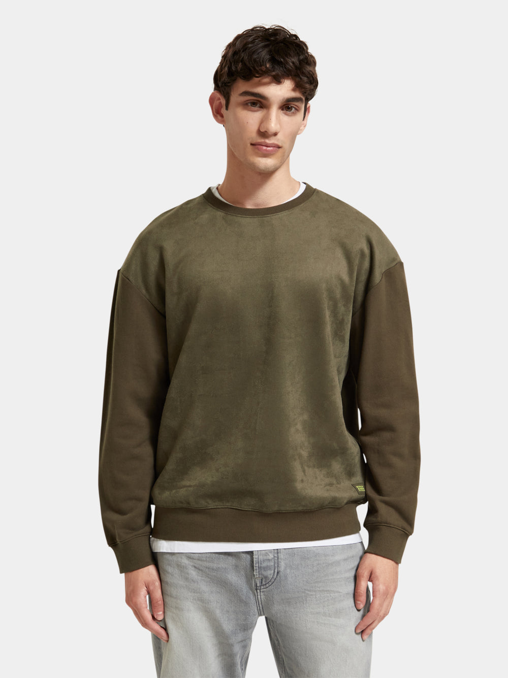 Relaxed-fit felpa mix sweatshirt - Scotch & Soda AU