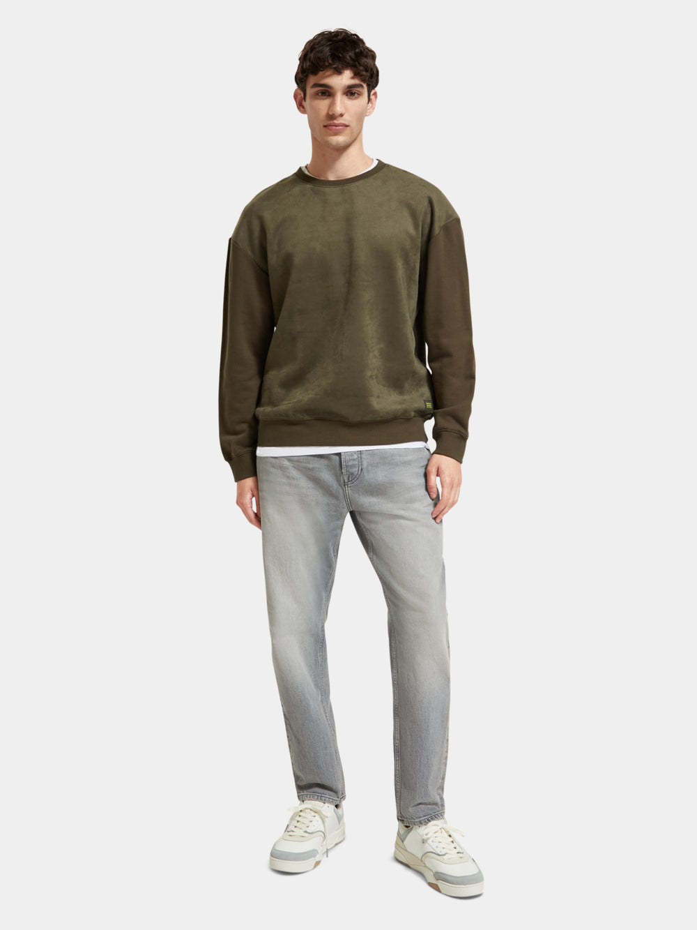 Relaxed-fit felpa mix sweatshirt - Scotch & Soda AU