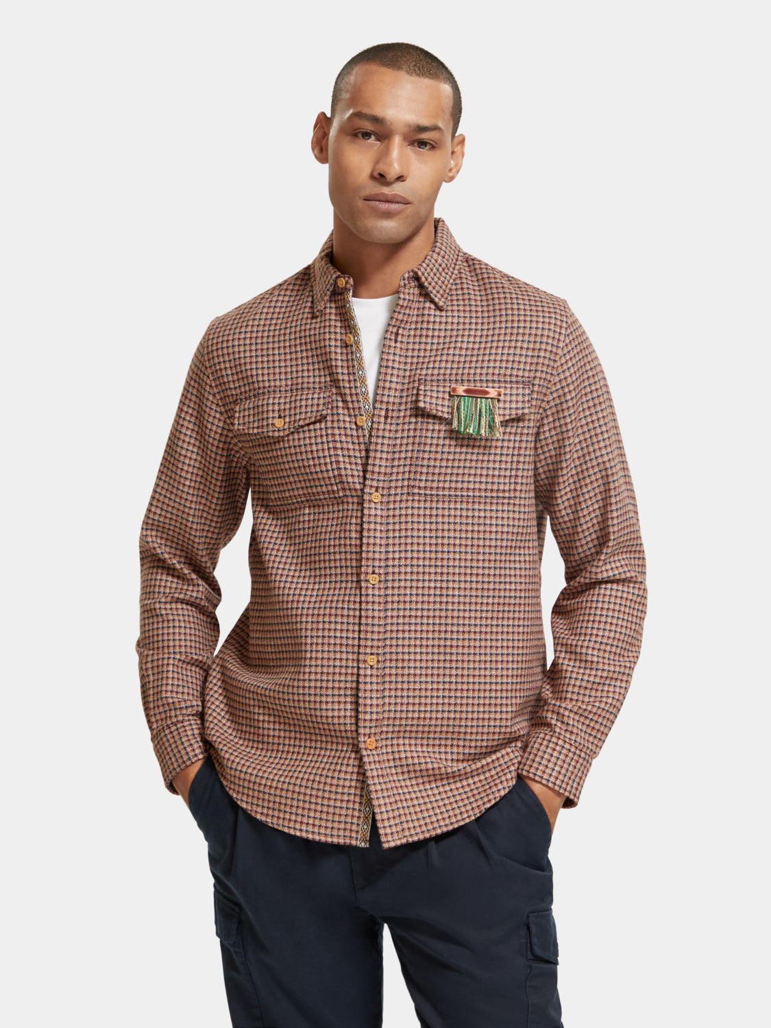 Regular-fit yarn check shirt - Scotch & Soda AU