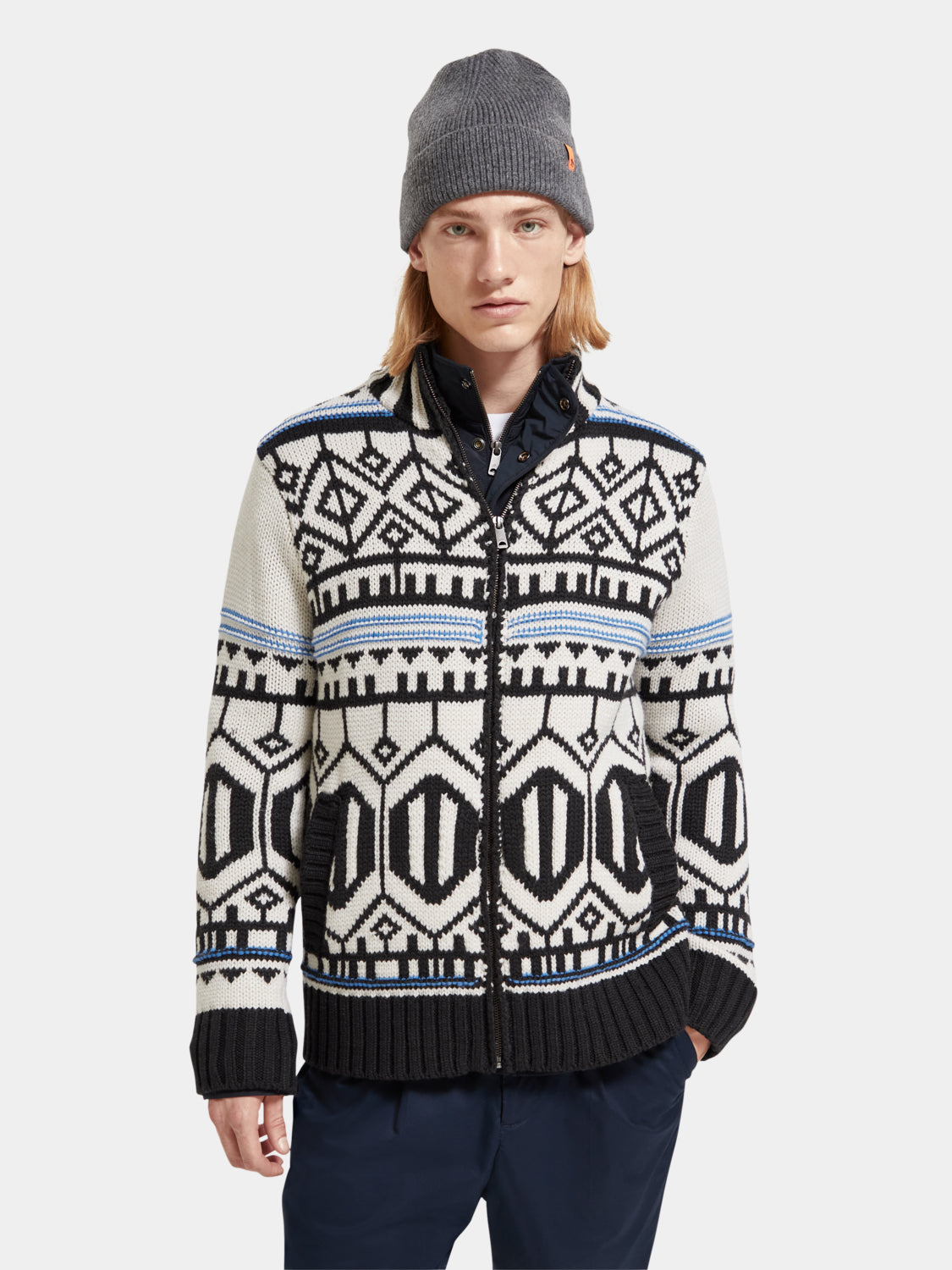 Chunky zip cardigan with detachable inner jacket - Scotch & Soda AU