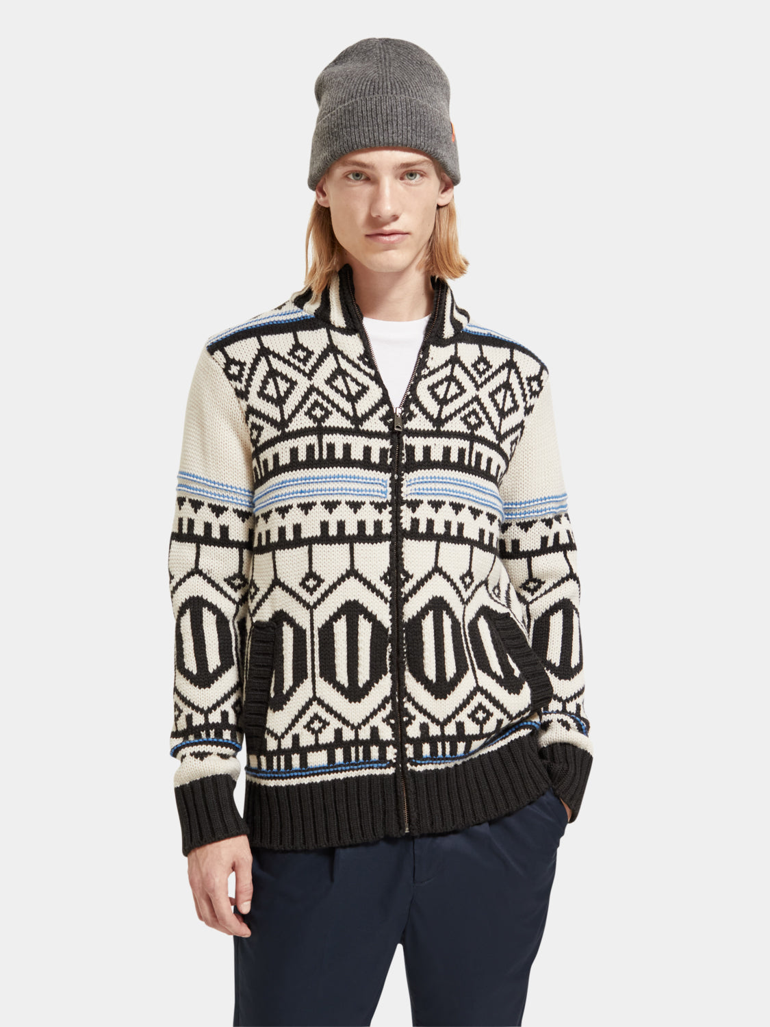 Chunky zip cardigan with detachable inner jacket - Scotch & Soda AU