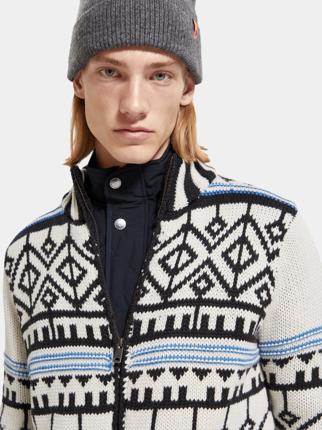 Chunky zip cardigan with detachable inner jacket - Scotch & Soda AU