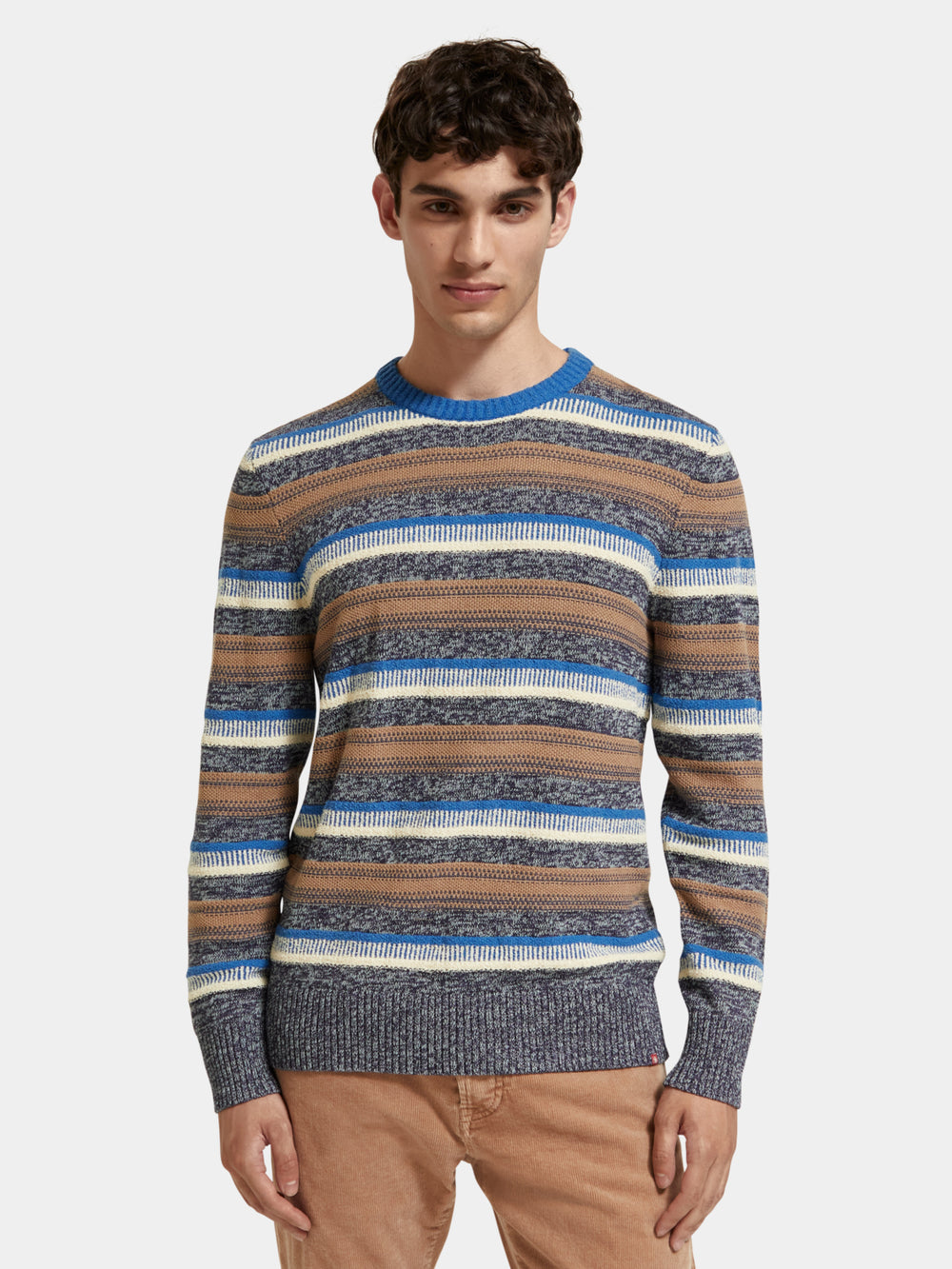 Regular-fit mixed yarn striped pullover - Scotch & Soda AU